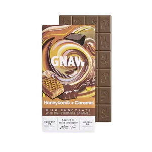 Gnaw Honeycomb & Caramel Milk Chocolate Bar 80g